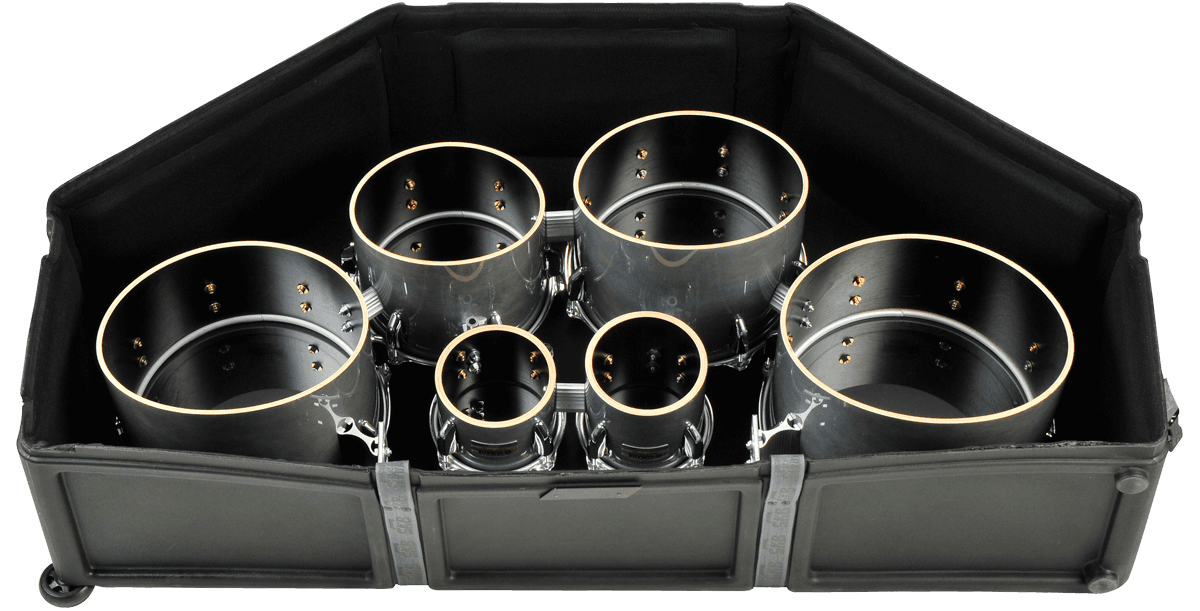 SKB 1SKB-DM0234 Marching Quad / Quint Drum Case – Roto-Molded with Wheels