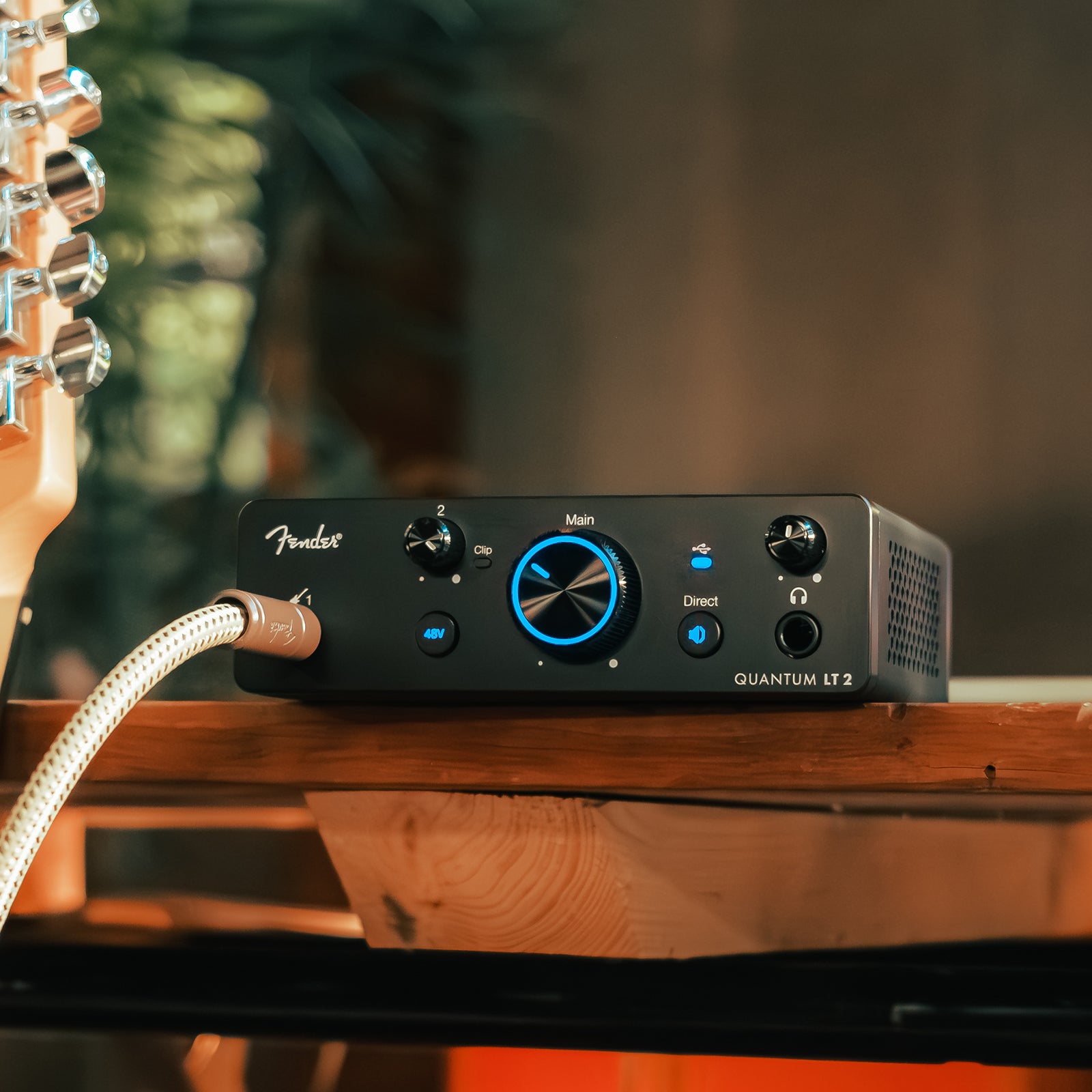 Home studio setup using Fender Quantum Complete Bundle for recording mixing and monitoring